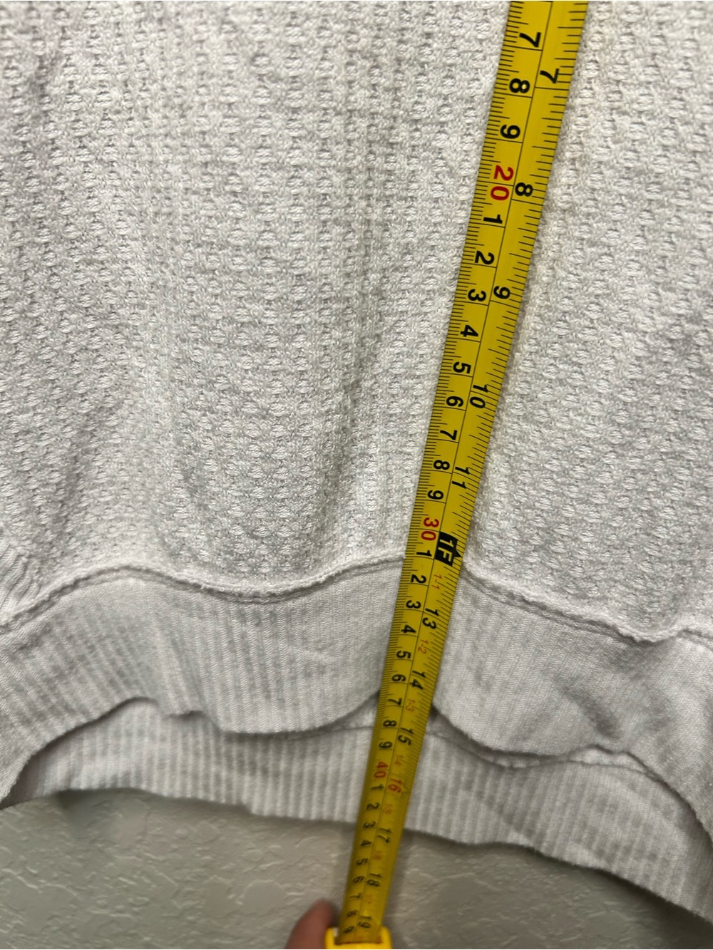 We The Free Free People White Waffle Knit V-Neck Thermal Top extra small - Picture 5 of 6